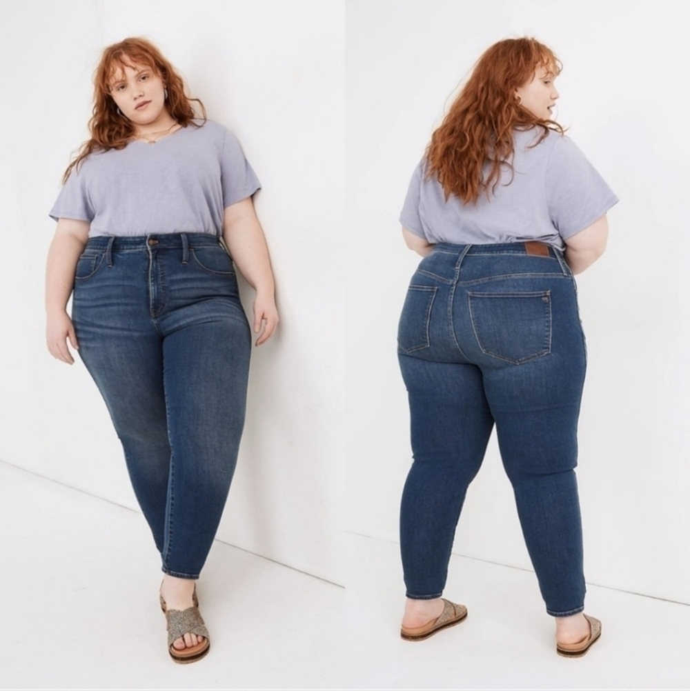 Madewell Roadtripper High Rise Skinny Jeans Dark Wash Petite 37P Indigo Stretch